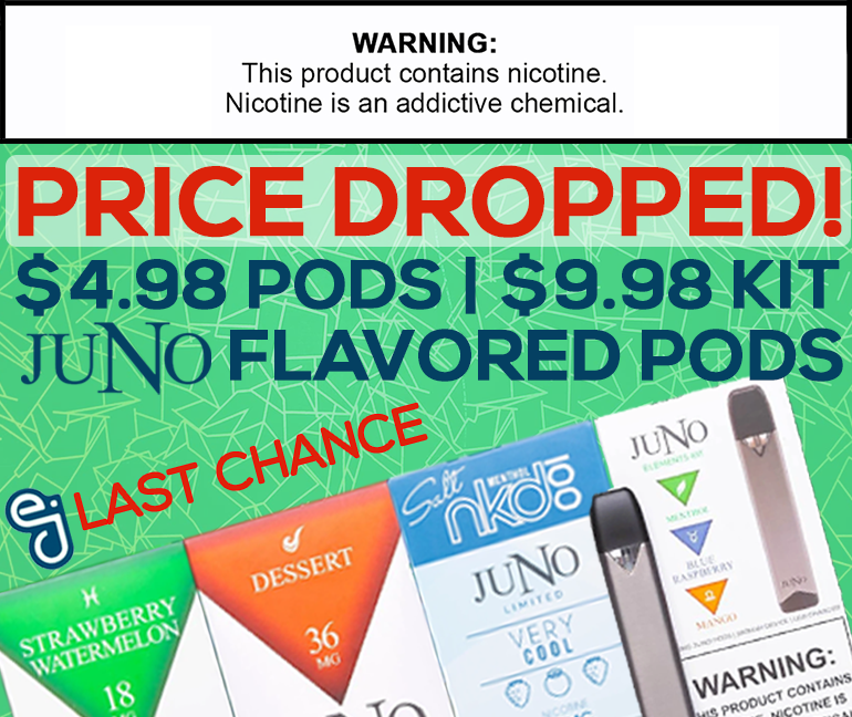 eJuiceDirect's tweet image. 🆘 Price dropped again - Last chance to purchase Juno Flavored Pods and Kits! 🆘
ejuicedirect.com/collections/ju…
#vapefam #vapelyfe #vapehead #teamejd
