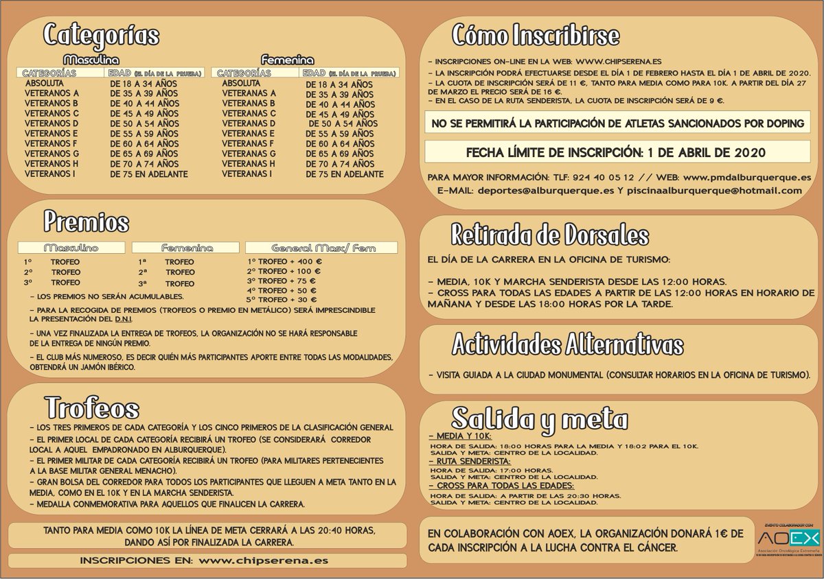 PmdAlburquerque's tweet photo. Presentamos cartel y díptico informativo de la XV Media y 10K 'José Mª Pámpano' de Alburquerque. ¡Nuevo recorrido! Las inscripciones estarán abiertas a partir del sábado 1 de febrero en https://t.co/ZnnZSlEgkw @DXTextremadura @AlimentosdeExtr @FedExtAtletismo https://t.co/Dm1M2xC5Jw
