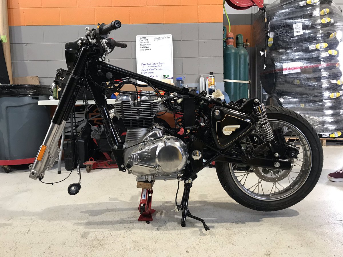 Feast your eyes on this!! KM BUILD Moto students are making solid progress on our flat track bike. We have a couple a cool things up our sleeves for this year. Stay tuned!! Thanks to Wisconsin Harley of Oconomowoc for giving us space to work. <a href="/RoyalEnfield_NA/">Royal Enfield North America</a> <a href="/kmdistrict/">Kettle Moraine SD</a>