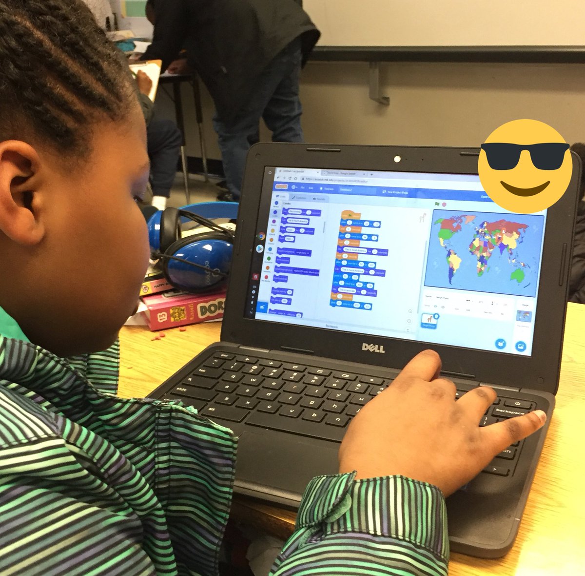 JB_Fred33's tweet photo. Glen Lea ES students doing amazing things with their Scratch Coding Geography Projects!!! So proud of the creative and critical thinking on display! Go Lions! @GlenLeaES #ESinnovate https://t.co/MqGcGxtUdl