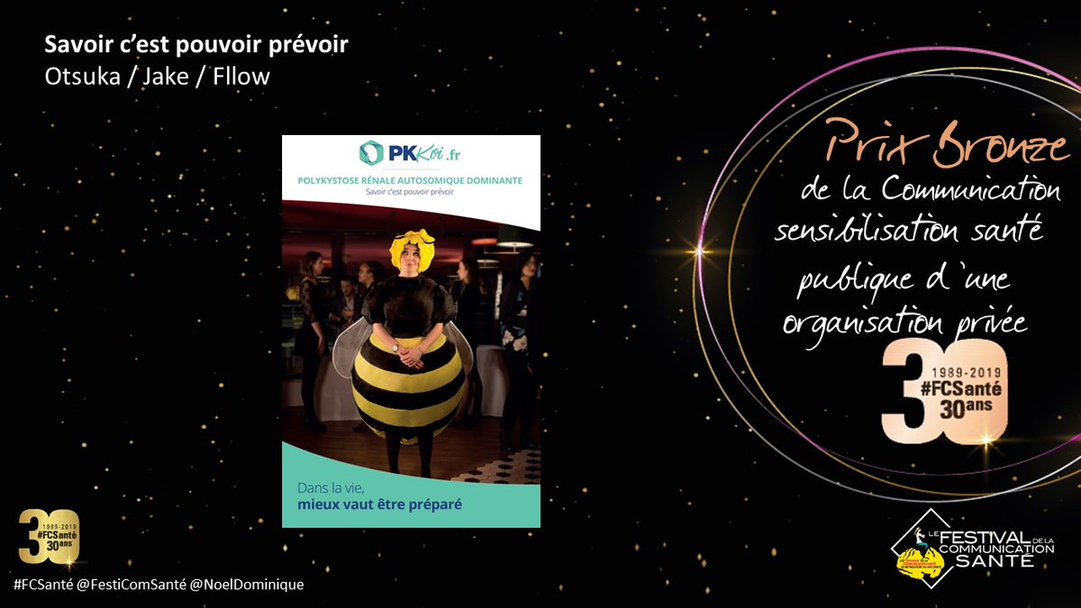 FestiComSante's tweet photo. PRIX Bronze🥉#FCSanté de la Communication de Sensibilisation Santé Publique organisation privée pour le projet "Savoir c’est pouvoir prévoir!"  avec Otsuka @OtsukaEurope / agence Jake @Jake_digital – Fllow https://t.co/JZ3KI10QG3
