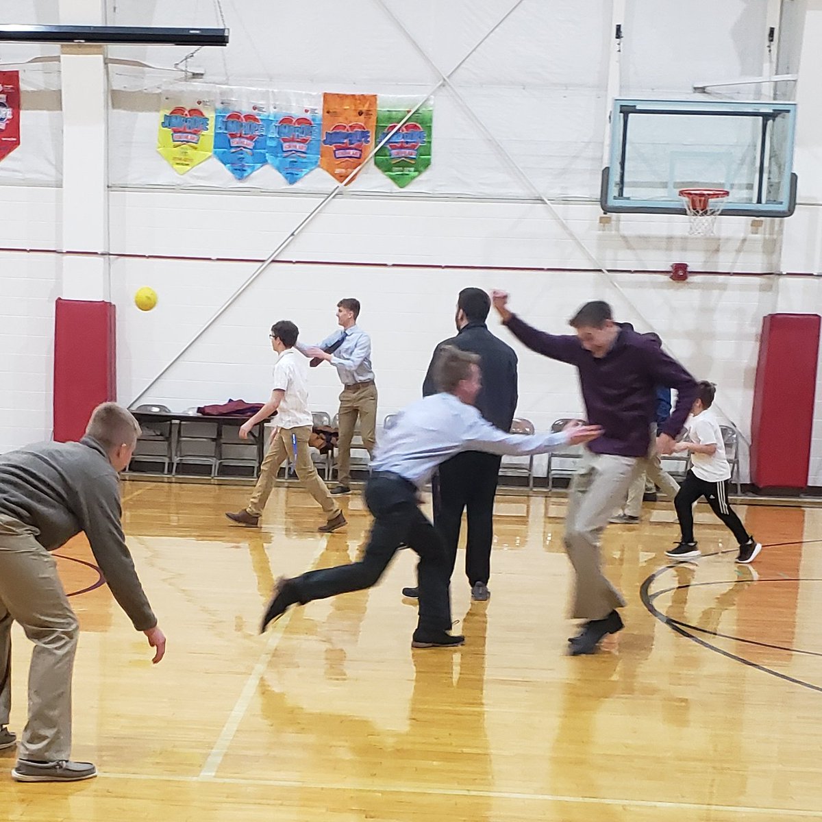 RCHSBUFFBB's tweet photo. We would like to thank Mrs. Pierson, Mr. Burke, and Mrs. Struebing for allowing us to join our Pen Pals for P.E. today.  We had an excellent time!  Go Buffs! https://t.co/1NKyzuJ5E4