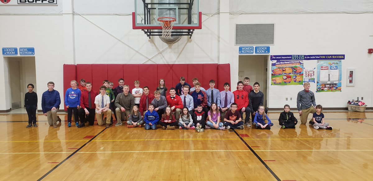 RCHSBUFFBB's tweet photo. We would like to thank Mrs. Pierson, Mr. Burke, and Mrs. Struebing for allowing us to join our Pen Pals for P.E. today.  We had an excellent time!  Go Buffs! https://t.co/1NKyzuJ5E4