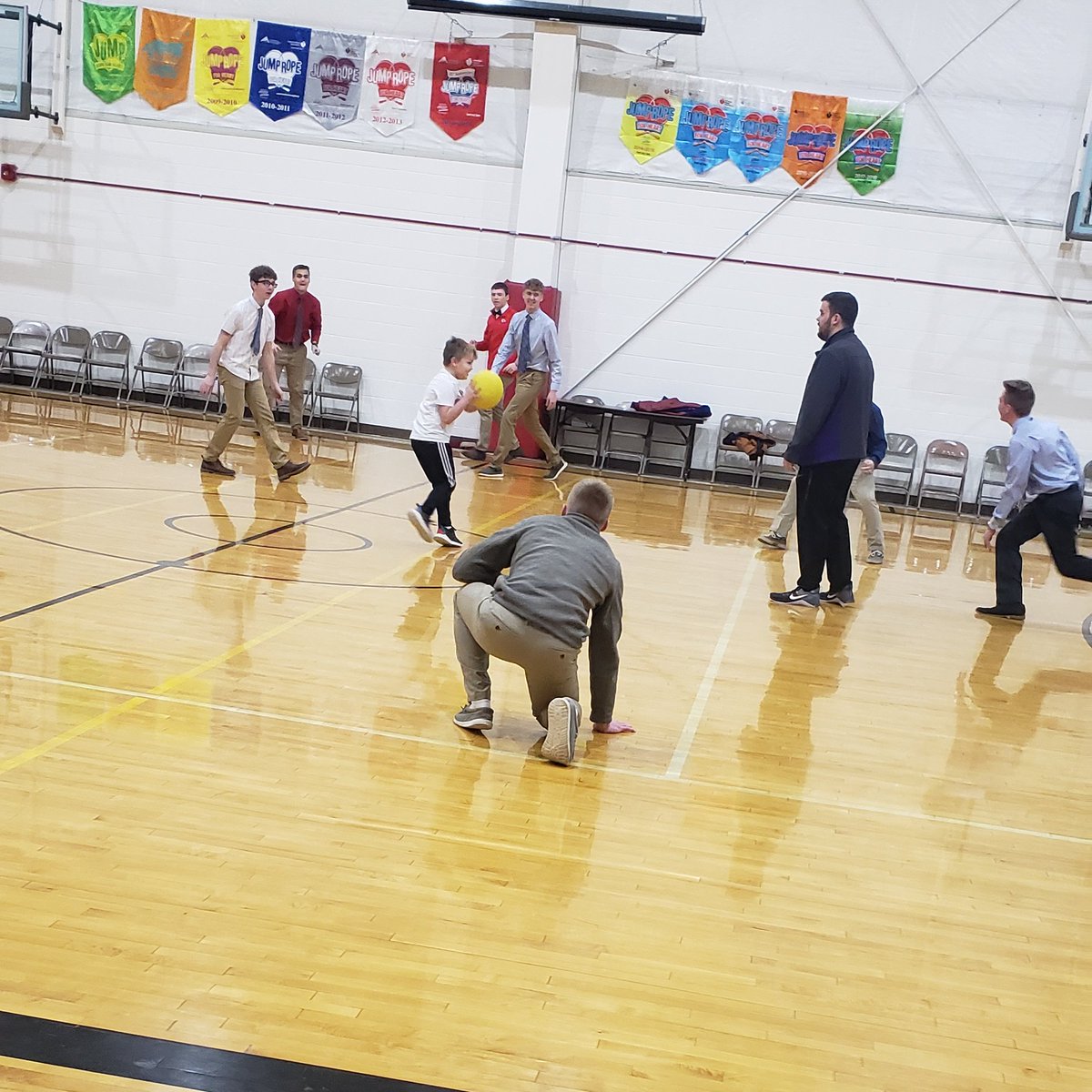 RCHSBUFFBB's tweet photo. We would like to thank Mrs. Pierson, Mr. Burke, and Mrs. Struebing for allowing us to join our Pen Pals for P.E. today.  We had an excellent time!  Go Buffs! https://t.co/1NKyzuJ5E4