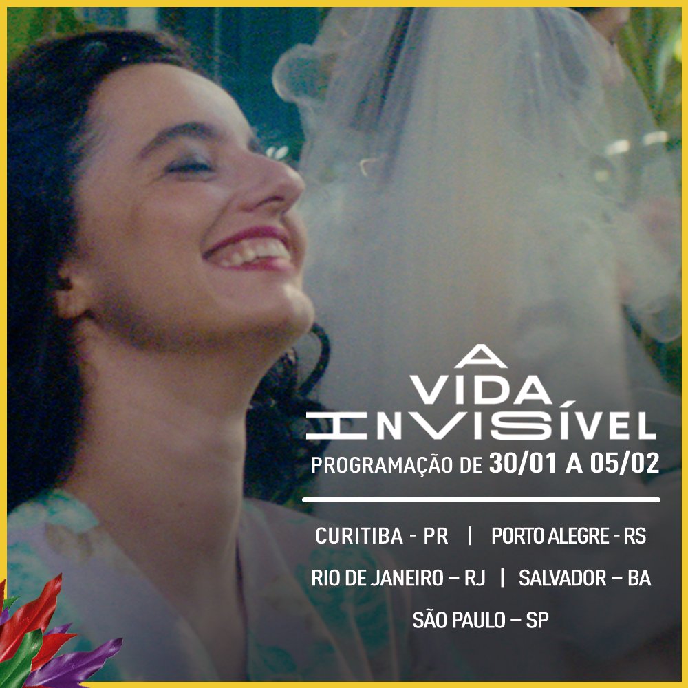 AVidaInvisivel's tweet photo. Não perca as últimas sessões de #AVidaInvisível nos cinemas! ❤ 

Vencedor da mostra Um Certo Olhar no Festival de Cannes, assista hoje nos cinemas: https://t.co/futoJSR0YB https://t.co/qk76UWf4i8