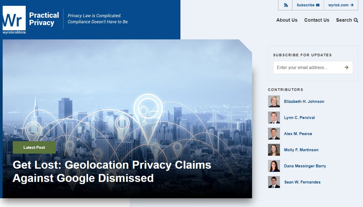 wyrickrobbins's tweet photo. Introducing Practical Privacy, a blog by members of our Privacy &amp; Data Security practice. Subscribe for the latest on all things #CCPA, #databreach, #GDPR, #HIPAA and more. Privacy law is complicated. Compliance doesn’t have to be. https://t.co/MsiodMvIoW #practicalprivacy https://t.co/B1XmoWLQYm