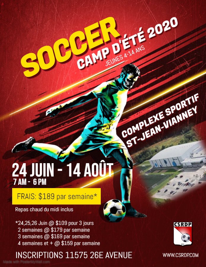 csrdpsoccer's tweet photo. CSRDP Camp D’été Soccer 2020 -

CSRDP Soccer Camp Summer 2020 https://t.co/ku9Dc4MeOa