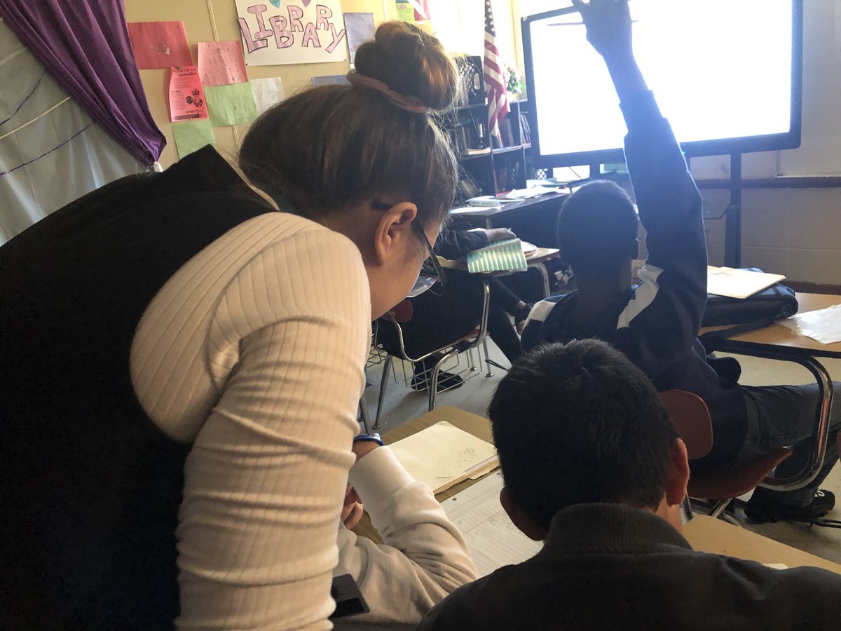 CBGBuchanan's tweet photo. Students in Ms. Waldinger’s class @MinorMiddle are analyzing Langston Hughes’s “Mother to Son” and writing their own poem following Hughes’s formula. This activity is a great exercise in modeling that also builds relationships. #readwritetalkdo @JEFCOED https://t.co/vqqKrOm0UB
