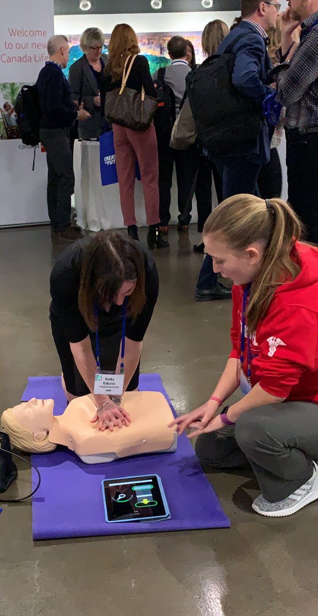 actfoundation's tweet photo. GO CPR! Students from Our Lady of Mount Carmel Secondary School @DPCDSBSchools are teaching @Amgen employees the hands-on skills of #CPR and #AED at ACT Foundation’s booth at #AmgenAllStaffFair
#ACT4CPR #CPRsaveslives #defibrillator #lifesavers #AmgenCanada #employeeengagement https://t.co/ti6IMRVy6s