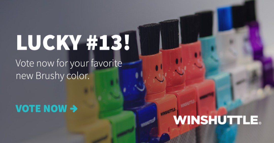 WSBrushy's tweet photo. Over the years, Brushy has been *almost* every color of the rainbow. Now it’s time for his 13th look. Vote now for your favorite new Brushy color: https://t.co/OCVnPv5BH8 https://t.co/skw7hXYQ7C