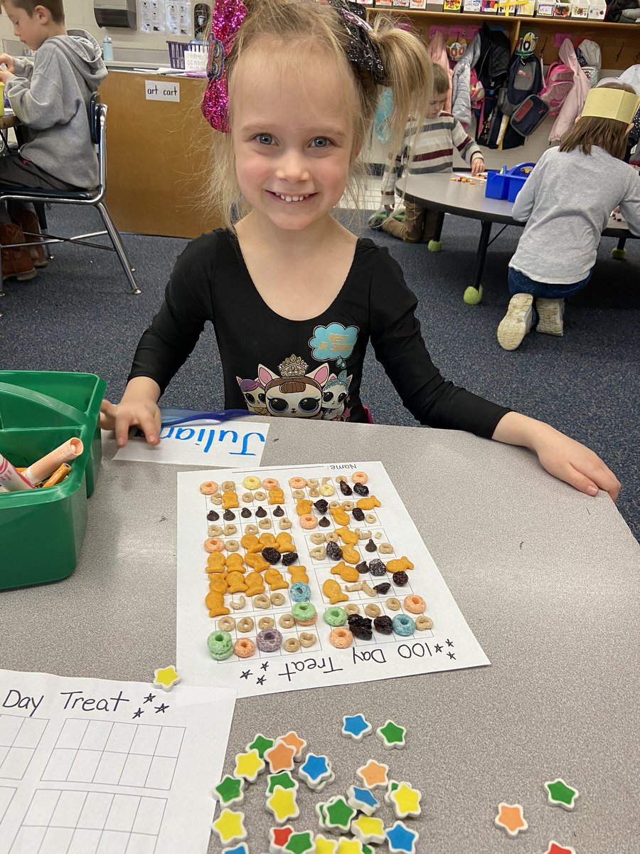 Counting out 100 snacks!