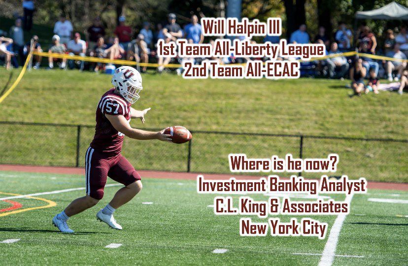 UnionCollegeFB's tweet photo. Where are they now?
2019 Captain George Reed & All League punter Will Halpin are thriving in their new positions in NYC #FTC #GoU #WhyU https://t.co/iPxpwfhvxT