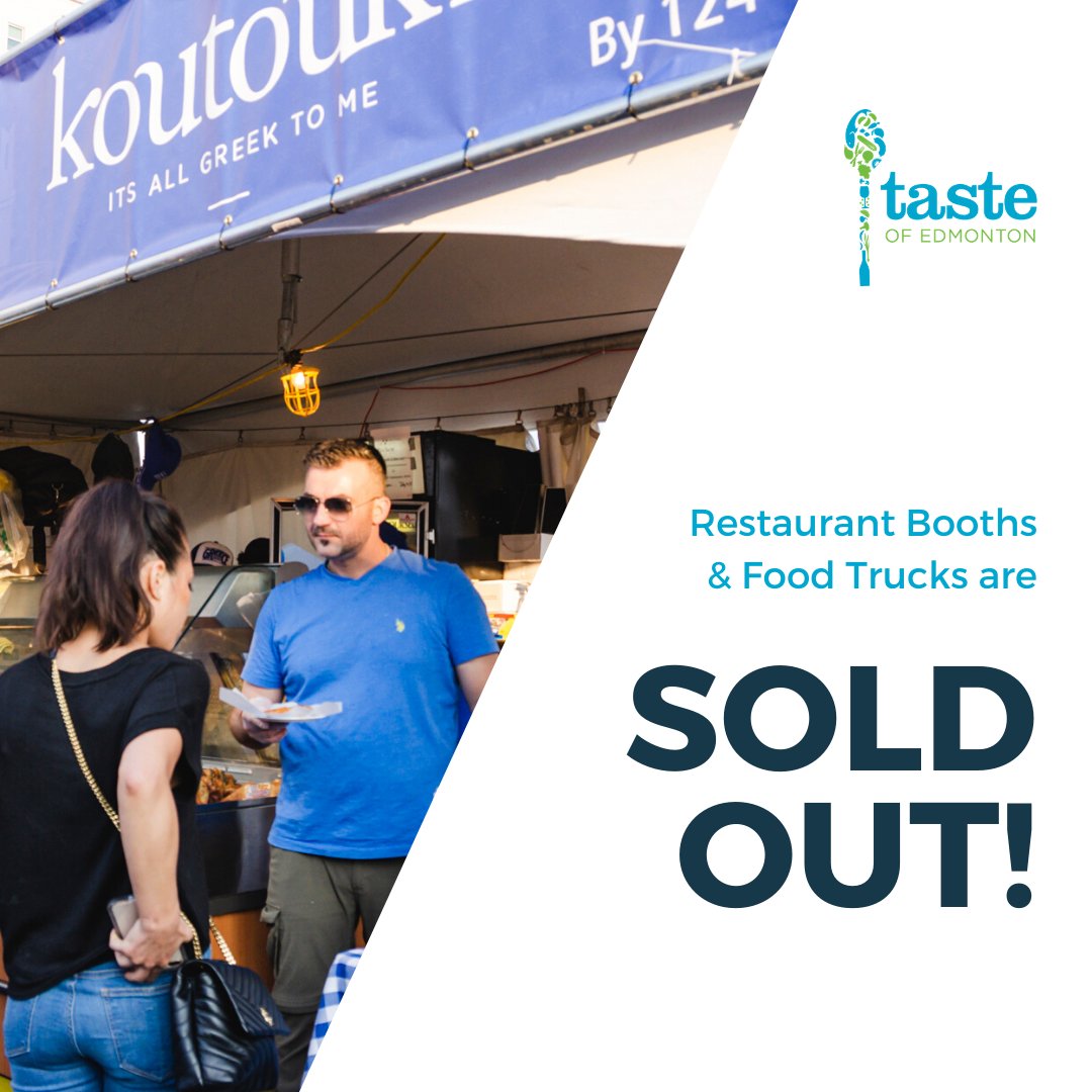 We're thrilled to announce Taste of Edmonton restaurant booths and food trucks are sold out with 50 restaurants and 9 food trucks!

The menu will be posted on our website in May. Advance tickets go on sale June 1st. More festival info to come!