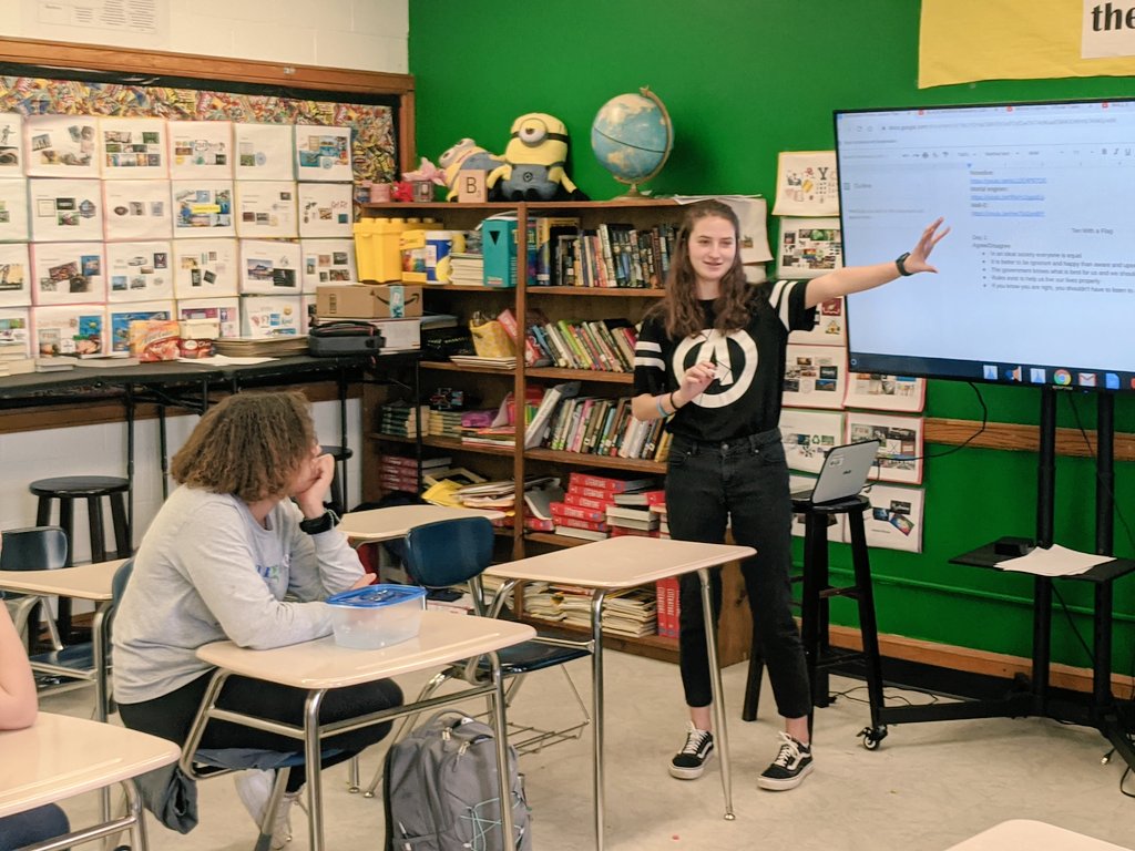 CathleenBeachbd's tweet photo. @Kaleigh_P_  my wonderful teacher for tomorrow @LHS_TFT doing a lesson on dystopian literature. 😍 #fcps1kidsdeserveit @TaylorTwig  @LHSEAGLESVA https://t.co/M0AQEyuhUt