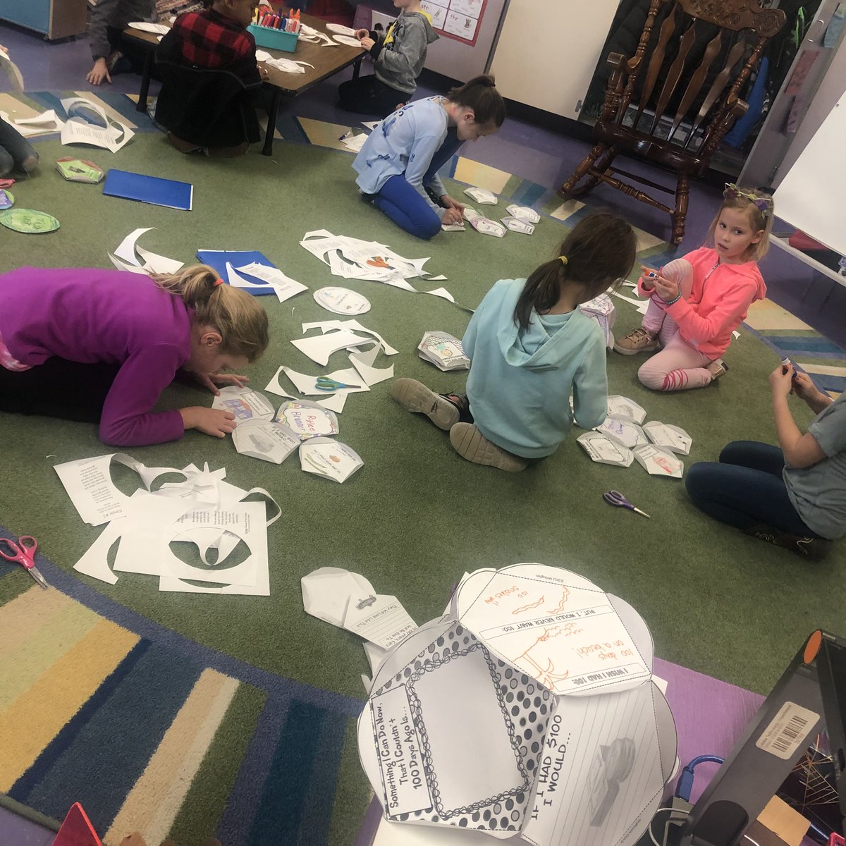 Half of our 100th Day Dodecahedrons are complete!!!!! Whew! They worked hard and are rising to the challenge!!!#WeAreLakota <a href="/HeritageECS/">Heritage Early Childhood School</a>