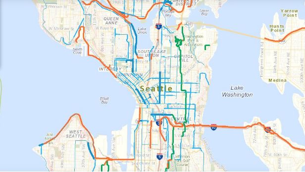 map of seattle with bike routes