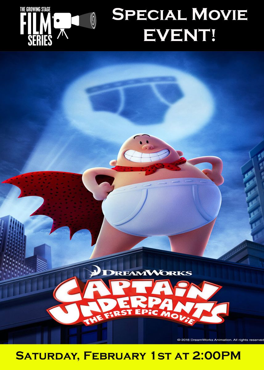 TheGrowingStage's tweet photo. Captain Underpants ARRIVES Saturday! 😎 - https://t.co/21lixnqiNb https://t.co/zJ4nZou1QT