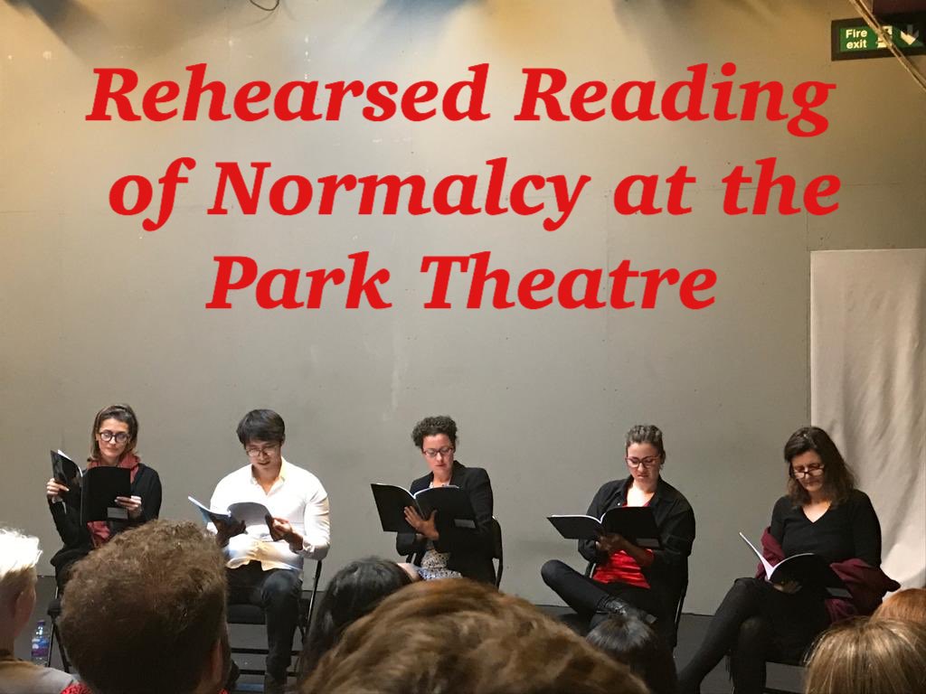 What a phenomenal turnout! Thank you to <a href="/MrChrisGoh/">Christopher Goh</a> @LawBallard <a href="/tansy_adair/">Tansy Adair</a> &amp; <a href="/golnazmaleki/">golnaz maleki</a> for bringing the script to life <a href="/EllieZeegen/">Ellie Zeegen</a> &amp; <a href="/actorstemple/">The Actors' Temple</a> &amp; to <a href="/ParkTheatre/">Park Theatre</a> for hosting us &amp; to our audience for their wonderful feedback. Watch this space &amp; follow @Normalcy2020