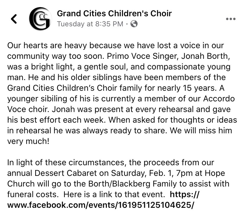 RRHS_Activities's tweet photo. Celebrating the life of Jonah
Prayer Service tonight 4-7 @ Immanuel
Funeral 11am tomorrow @ Immanuel
We will also be holding a moment of silence at tonight’s hockey game in remembrance of Jonah’s life as well as passing around a collection to support his family❤️ https://t.co/pUqmfUUHrI