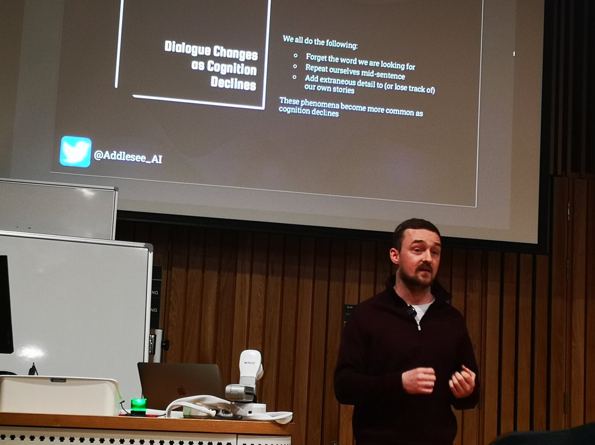 claire_photo's tweet photo. "Dialogue changes as cognition declines" @Addlesee_AI
Love talking about language and communication #meetup #EthicsAndAI https://t.co/nTRs5Qzi9z
