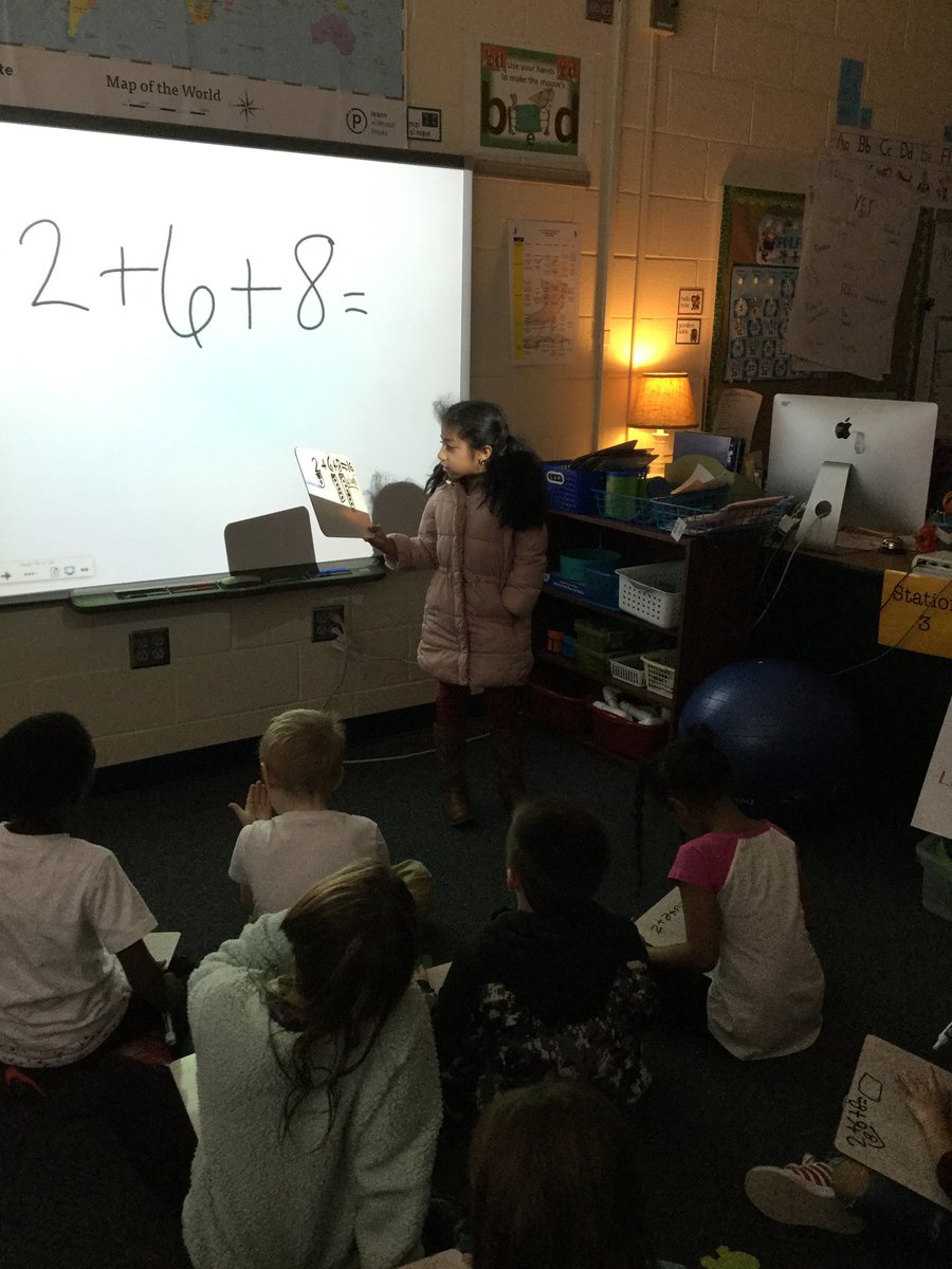 LauraAbernethy2's tweet photo. So proud of this sweet girl for being a communicator to share her knowledge of how to solve our addition problem! She works so hard every day and keeps trying even when it's hard! #persevere #risktaker  #irvinignites #CantHideIrvinPride @wmirvinelem https://t.co/DtHfTMbQW8