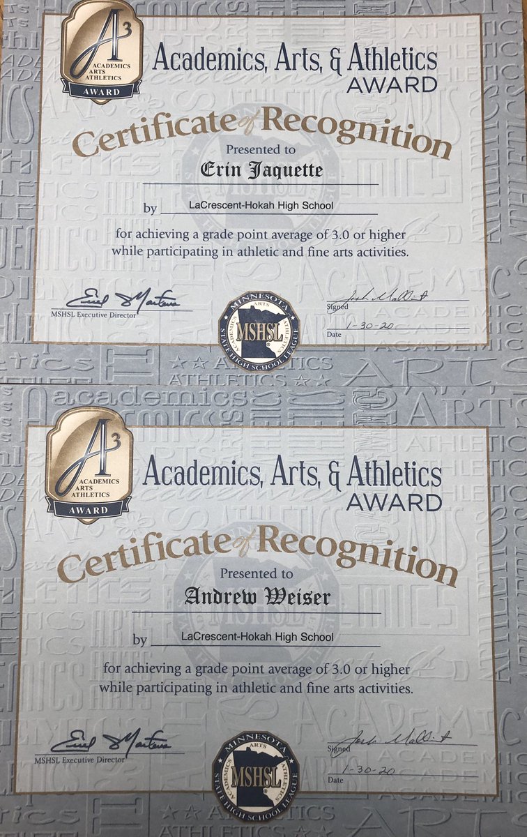 LancersAD's tweet photo. Congratulations La Crescent-Hokah AAA recipients Erin and Drew!!
@josh_mallicoat @ISD300_Lancers @LancerSuper https://t.co/HVemStFMuk
