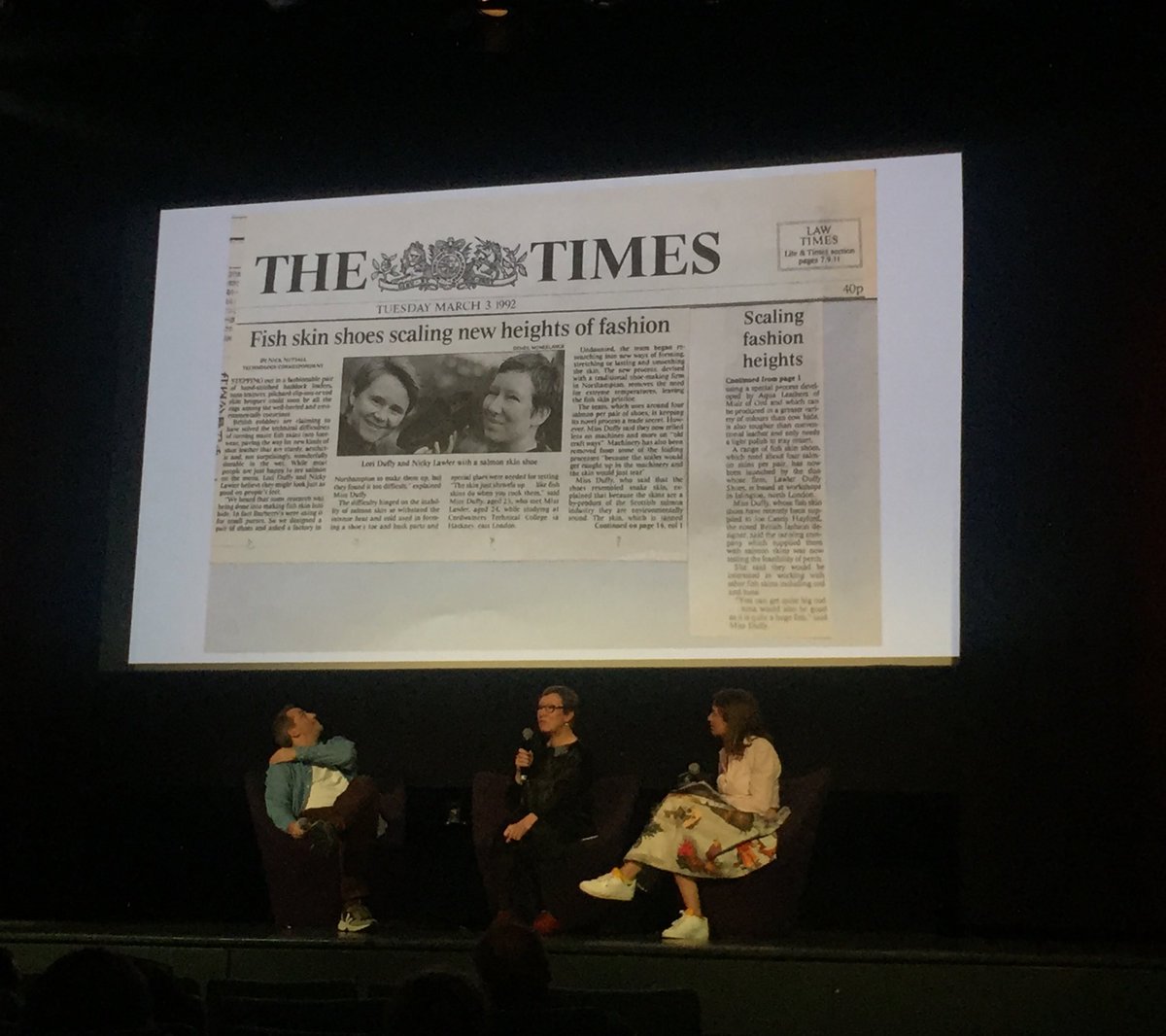 Nicola Lawler (Senior Footwear Designer at #viviennewestwood) on when she took part in creating shoes made of salmon skin at university. #nightofideas <a href="/ifru_london/">Institut français UK</a>