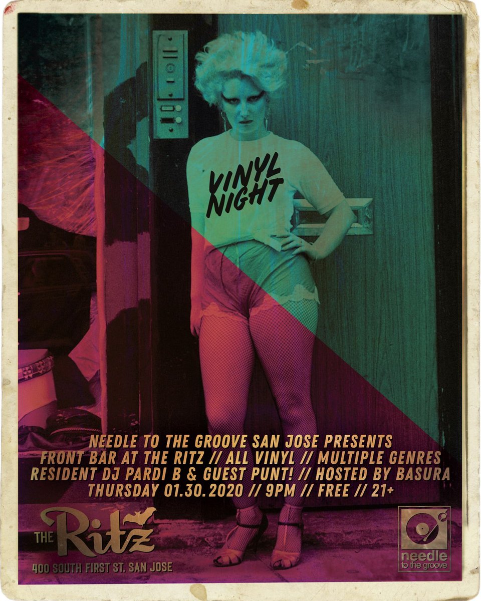 TheRitzSJ's tweet photo. 📀 VINYL NIGHT 📀⠀
Hosted by Basura &amp; Pardi B
      with Guest DJ Punt
⠀
TONIGHT // 01.30.20 // 9PM // 21+⠀
🎫 Free Admission 🎫⠀

#vinyl #needletothegroove @thegroovesj #djbasura @djbasura #pardib #punt #freeshow #hiphop #rock #jazz #theritzsj https://t.co/UeCT6Y1XK3