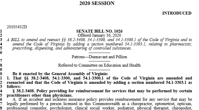 VA Senate Bill No. 1026