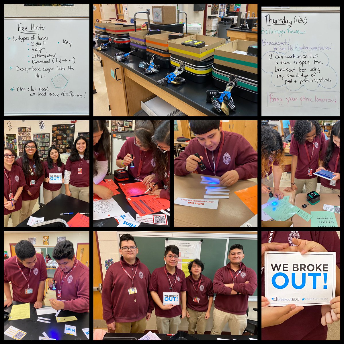 Our DNA was out of whack but FC Maroon 2 students got it back to working order &amp; helped save the human race! They successfully broke out of the #breakoutEDU kits &amp; disaster was averted! #mortonpride