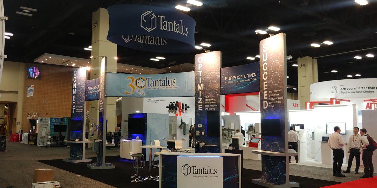 SkylineBC1's tweet photo. @DISTRIBUTECH is winding down today in San Antonio! Tantalus is at booth #2846 booth in this open Island Space with a lot to discover! Stop by and say hello! #DTECH2020 #exhibit #conference #expo #exhibition #tradeshow #technology #boothdesign https://t.co/SW3skSvkGc