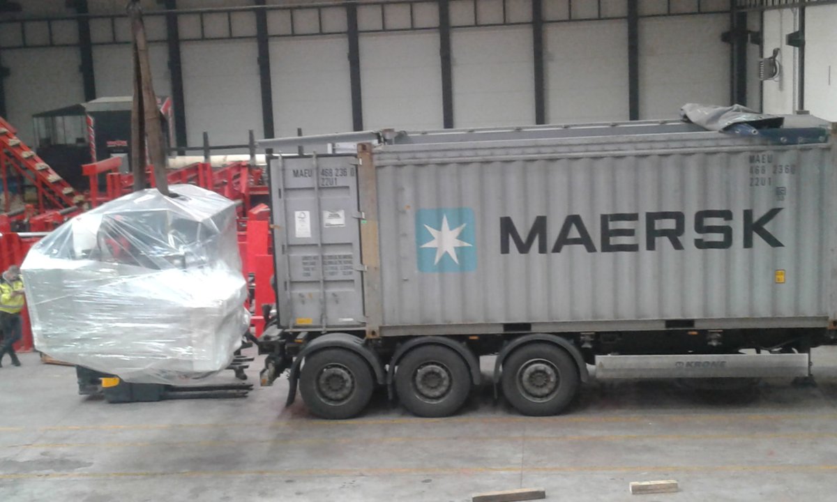 DWravor's tweet photo. NEW SAWING LINE WRC 1050 ACH being loaded in containers and headed to USA https://t.co/JzFBGHwqlg