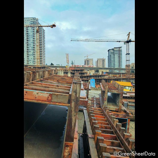 GreenSheetData's tweet photo. Over looking Phase 1 of The City of Lougheed, with a clear shot of just how close to transit these lucky buyers will be. @TCOLougheed @GBLArchitects @ShapeProperties #ITCConstructionGroup #Burnaby #Coquitlam #bcconstruction #constructionbc #greensheet #greensheetdata #localdata https://t.co/Ovvo3U4E4L