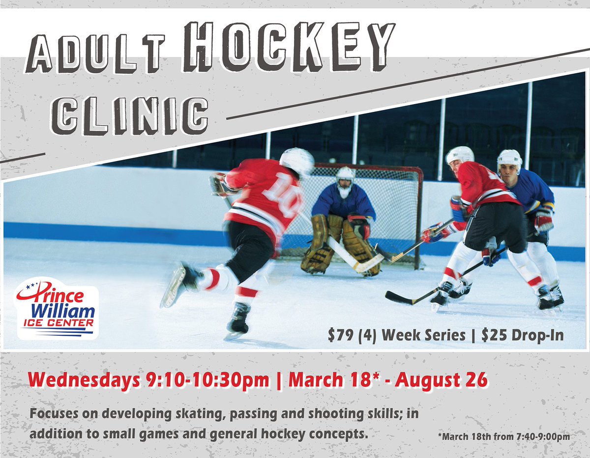 Hockey is for life! Get back on the ice where you belong, March 18th! Our 4 week series of hockey development is here to sharpen your skills!!