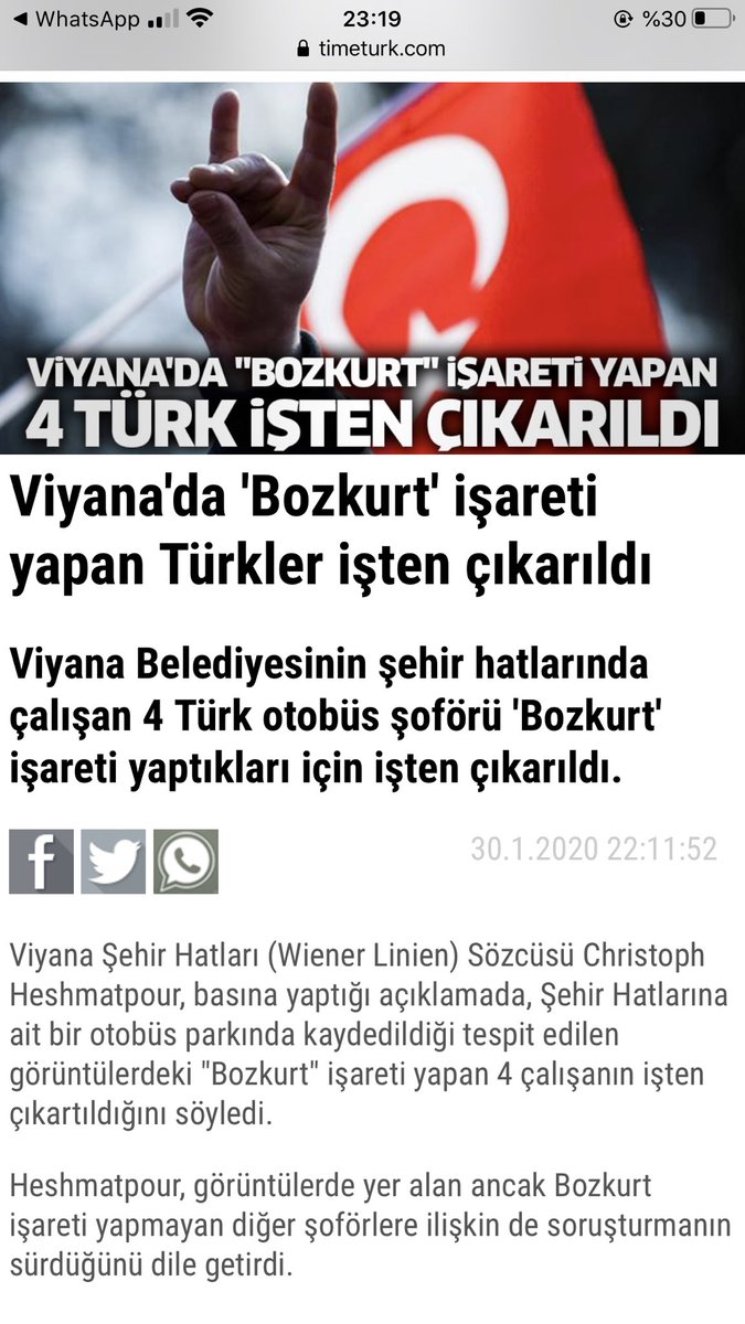 Avusturya’da Bozkurt işareti yapmak suçmuş! İlk fırsatta orada Bozkurt yapacağım. Diğerler ülkelerde olduğu gibi.