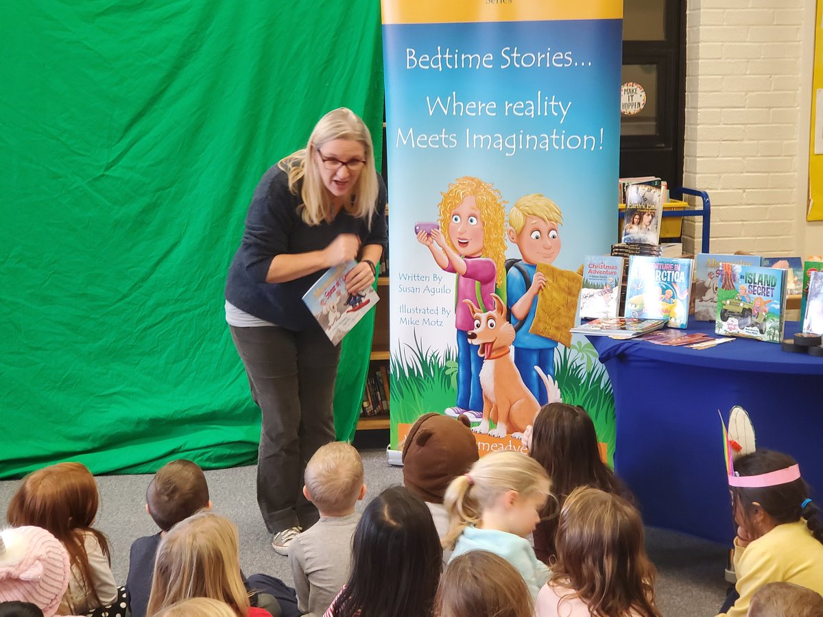 FJewellCormier's tweet photo. Enjoying Canadian author Susan Aguilo @SharonPublic.  Students in S/K-4 were inspired to take the ordinary and make it extraordinary. Thank you Susan @bedtimeadventure.com. https://t.co/yLpoRpQthX