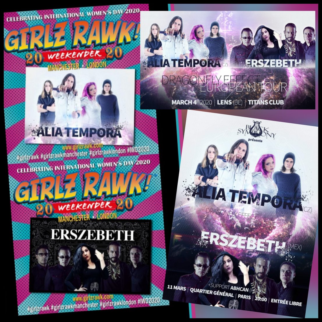 European Tour 2020 <a href="/AliaTemporaBand/">ALIA TEMPORA</a> &amp; <a href="/erszebeth_mx/">Erszebeth</a> - Lens, Belgium 04/March - Manchester, England 07/March - London, England 08/March - Paris, France 11/March. More dates to confirm 🤘🏻🔥🤘🏻 #girlzrawk2020 #girlzrawk #europeantour