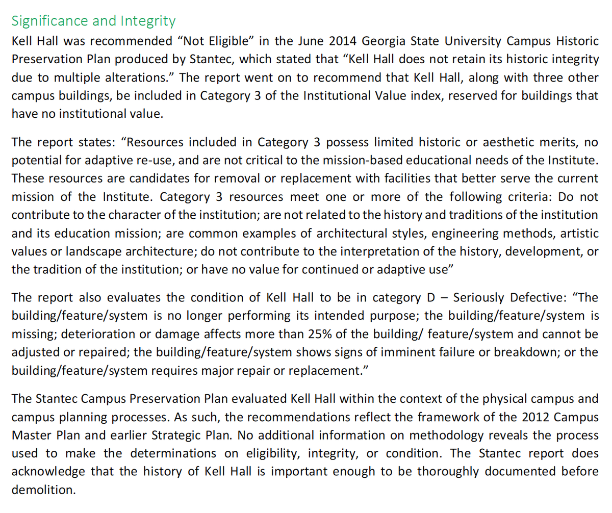 152Nassau's tweet photo. @cbenderatl Kell Hall was reportedly not eligible for listing on the State/National Register. Since the State owned the building, the City would not have been able to do anything to stop demo. However, GSU did have to thoroughly document its history prior to demo. https://t.co/hxlrYQA9Xz https://t.co/ljbbO7xHNL