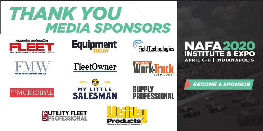 nafafleet's tweet photo. Thank you, media sponsors of 2020 https://t.co/nnR9rKY5Qc
#CanadianAutomotiveFleet @EquipmentToday #FieldTechnologies @fleetowner @FleetMgmtWeekly @mwsmag @TheMunicipal @MyLittlSalesman @SupplyProMag @UtilityFleetPro @UtilityProducts https://t.co/f1kpSG2qTx