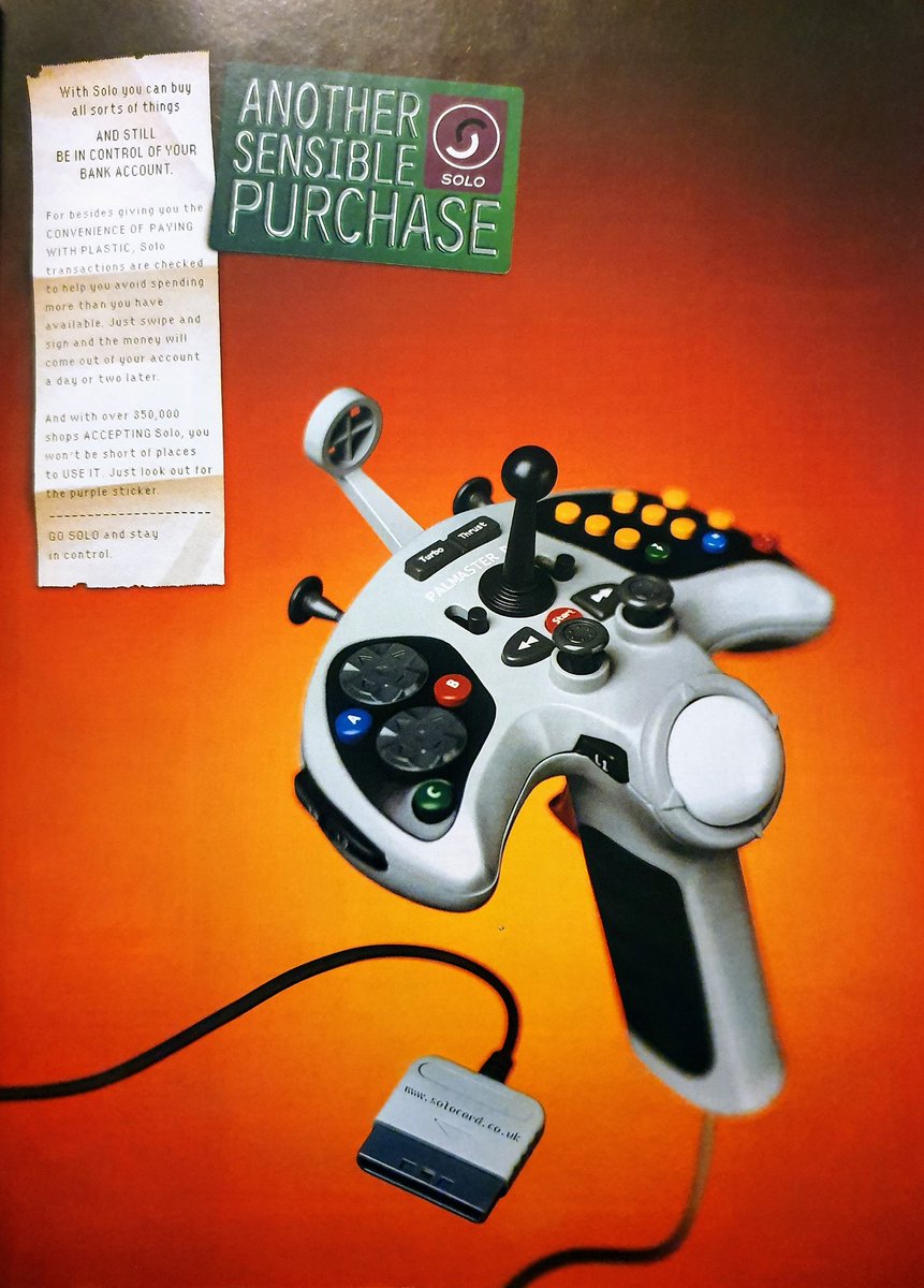 GamesmasterSaid's tweet image. Issue 100, November 2000

Advert for Solo Card

#solocard #joypad #shootfirst