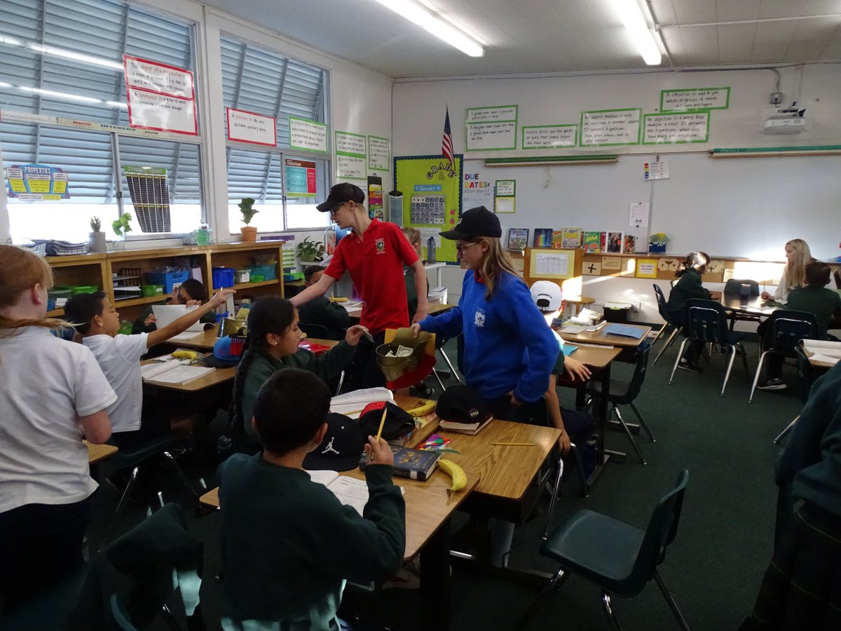 SMAlamesa's tweet image. Students wore caps to school &amp;amp; donated a $1each to support the mission of @CapsForKids - to put a cap on the head of every child battling cancer.#CSW2020 #CSW20SD @DioceseSDschool