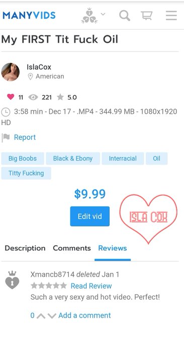 Mmm, I love reading reviews on my videos 😍  Click the link in my bio to watch free previews and gain<a href="/tag/mvsales"class="tags"><span>#mvsales</span></a>