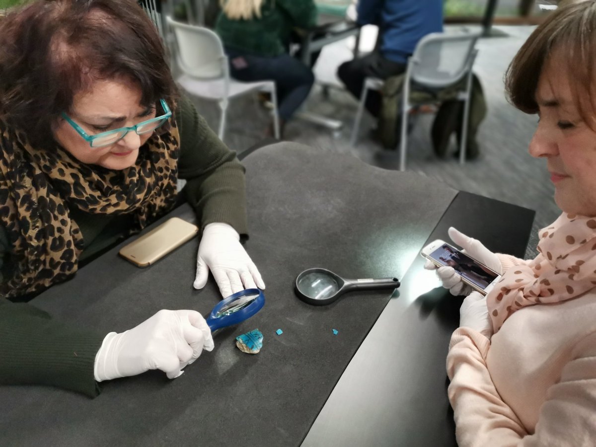 DrKenGriffin's tweet photo. First @TheEgyptCentre Amarna Period sessions finished this evening. Think everyone was impressed with the objects! #objectcentredlearning https://t.co/FtCXZKDpVv