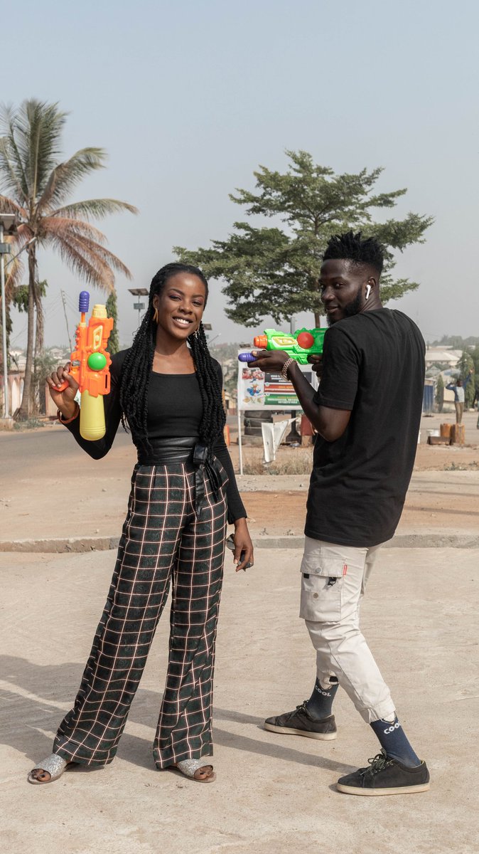 BlessynKure's tweet photo. BTS #watergunchallenge Kaduna shoot with @blaqboi_vic @BoyCalledMun 

📸 @andychantu https://t.co/ngWXxmqlu0