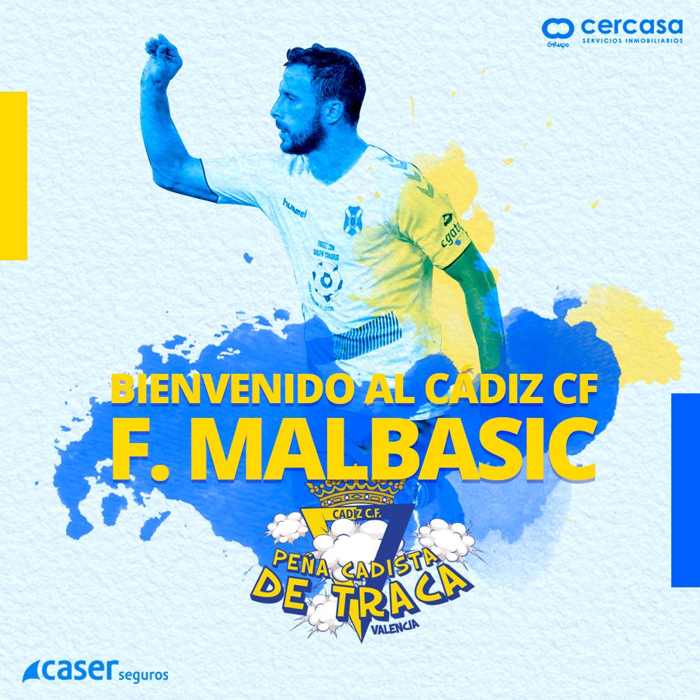 PCadistaDeTraca's tweet photo. Desde nuestra peña darle la bienvenida al @Cadiz_CF Filip Malbasic @filipmalbasic 
Mucha suerte en tu etapa como delantero cadista!! 💪🏻💪🏻🇺🇦💥
#FilipMalbasic #2FichajeInvernal https://t.co/Z9HwwVPETV
