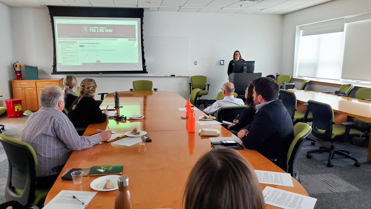 Participants from the first cohort hard at work today at a Learning About the L'nu Way Lunch &amp; Learn <a href="/cbuniversity/">CBU</a> finishing Topic 12 before Feb. 21. Today featured lessons from <a href="/JaimeBattiste/">Jaime Battiste</a> <a href="/LeroyDenny87/">Saqmaw Leroy Denny</a> <a href="/Janice_Basque/">Janice Basque</a> <a href="/chiefterrypaul/">Chief Terry Paul</a> and Ann Denny. #lalw #eskasoni #membertou