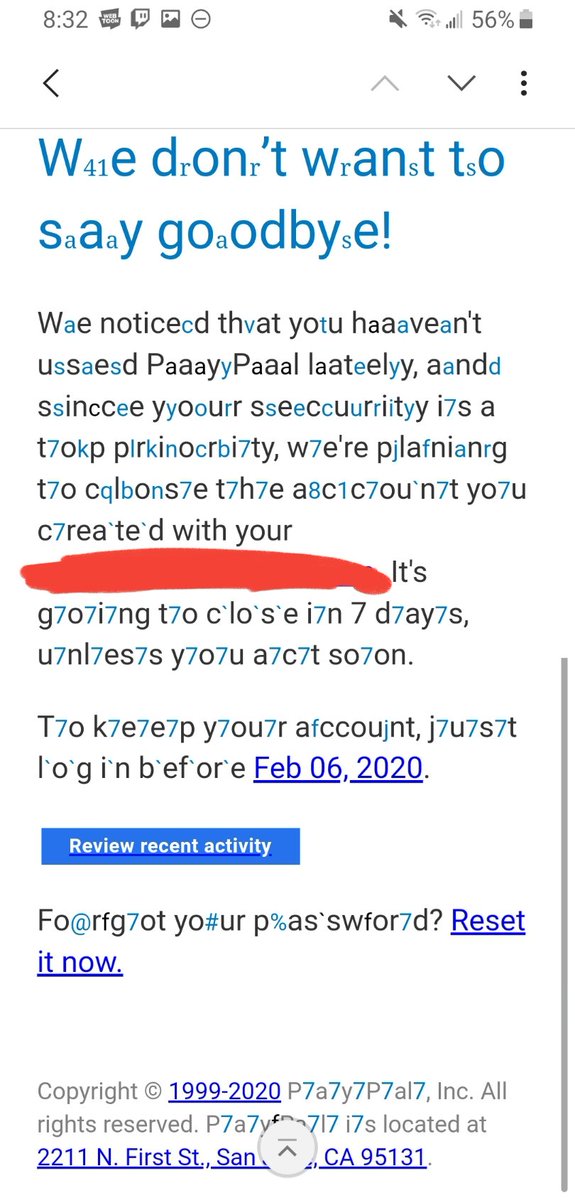 joyfuldeath's tweet image. Seems legit, I feel like I should be totes worried... #spamemail