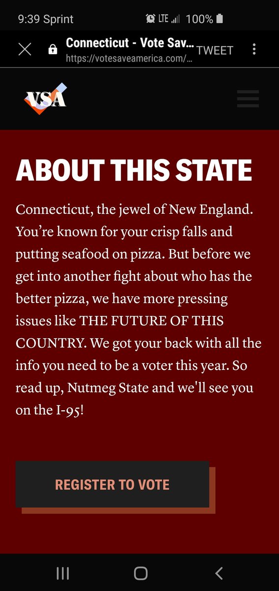 eroggbyrne's tweet photo. Dear @votesaveamerica - I'm going to take a wild guess that the person who wrote this is not a #nutmegger. "the I-95" is like nails on a chalkboard... https://t.co/RPVey7qgVR