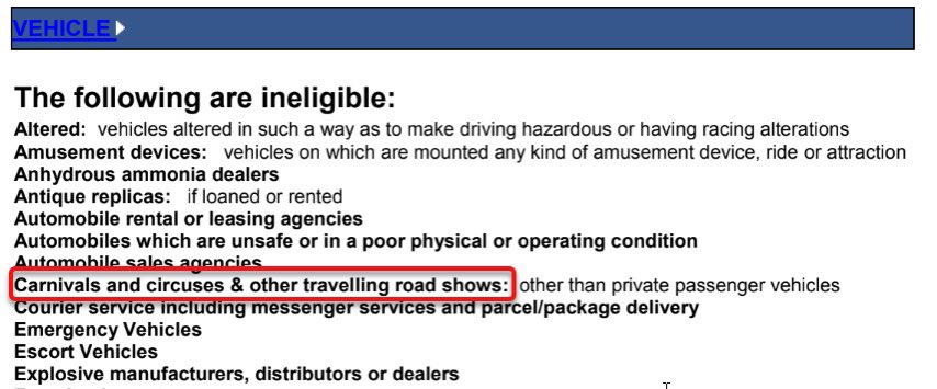 I’ve maintained that many insurer underwriting requirements are the product of one bad shock loss some underwriter had to explain to the CEO. This is a filed State Farm auto underwriting doc in Connecticut. Had to be the clown car accident and the resulting 34 soft tissue claims.