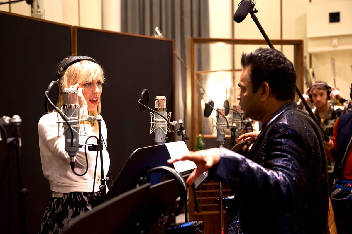 RahmaniacInter1's tweet photo. Recording sessions of " Hands around the world"  #ThalaivARR 🔥❤️ Los Angeles https://t.co/Vn1OXGWI5y